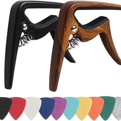 Ukulele Capo 2Pack with 10 felt picks for Soprano, Concert, Tenor, Baritone Ukulele image 1