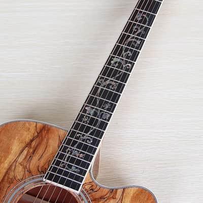 Electric Acoustic Guitar 41 Inch Dead Wood Cutaway Design with Fingerboard Inlay High Glossy Folk Guitar with EQ image 11