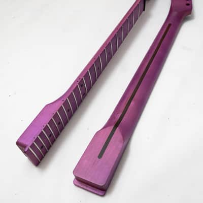 Matte Purple Guitar Strat Style Maple Wood Neck, 22 Frets Fingerboard Fretboard image 2