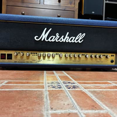 Marshall 6100 Anniversary Edition Head – 30th Anniversary (1962–1992) – Rare Blue Tolex + Original Footswitch image 1