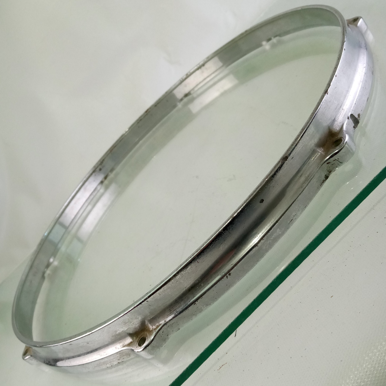 Gretsch 16"Die-Cast 8-Lug Floor Tom Drum Rim Hoop Vintage 60s Chrome USA — main photograph