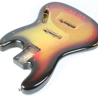 1969 Vintage Fender Jazz Bass Alder 4-Bolt Sunburst BODY ~Original Finish~ 1960s USA Early-CBS image 8