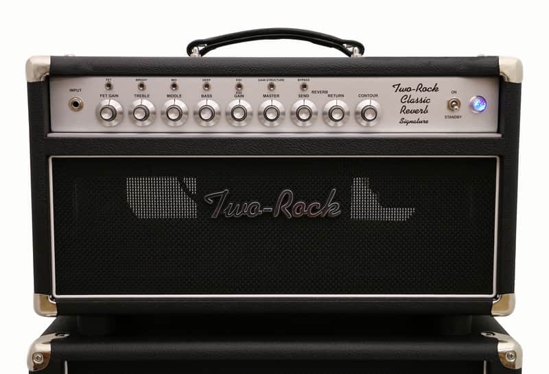 Two-Rock Classic Reverb Signature 100 W Head in Black with Silver Chassis and Knobs image 1