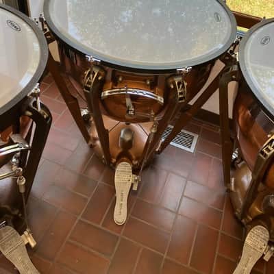 Excellent Set of 4 "Professional" Ludwig Copper Timpani, 23"/26"/29"/32"; with New Heads image 2