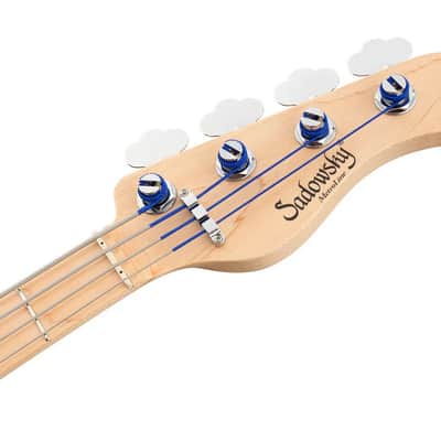 Sadowsky MetroLine 24-Fret Vintage J/J Bass-Swamp Ash Body-4 String-Ocean Blue Transparent Satin image 8