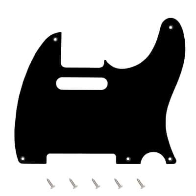 Vintage Original '51–'59 5-Hole Tele Pickguard 1.5mm/0.059inch Thin Thickness Straight Edge 1 Ply Tele Scratch Plate for USA/Mexican Vintage Style Fender Telecaster JT/HB-19 Black image 1