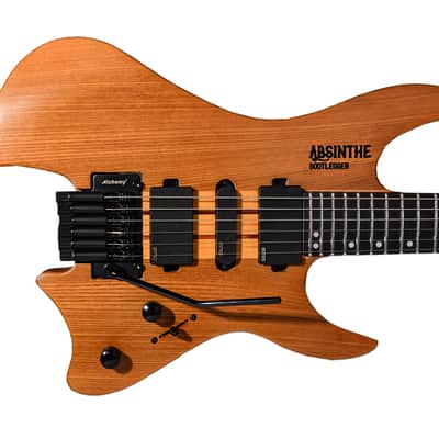 Bootlegger Guitar Absinthe Headless 2022 Honey Clear Matte EMG Coil Split Tremolo Case image 3