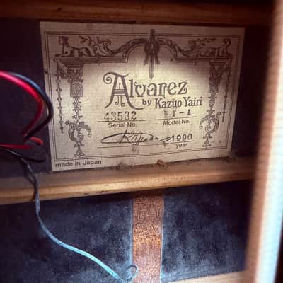 Vintage Alvarez by Kazuo Yairi DY-1 Acoustic Electric Guitar with Gig Bag Made in Japan 1990 image 15