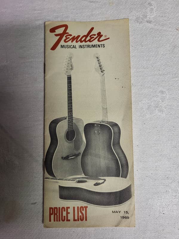 Vintage RARE 1969 Fender 12 Page Guitar Amp Accessories Price List Case Candy! image 1