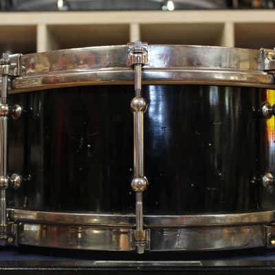 1933 Slingerland 5"x14" DUALL Snare Drum in Black Lacquer image 2