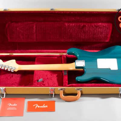 2019 Fender Japan MIJ Michiya Haruhata Stratocaster Caribbean Blue Transparent Tweed HSC image 6