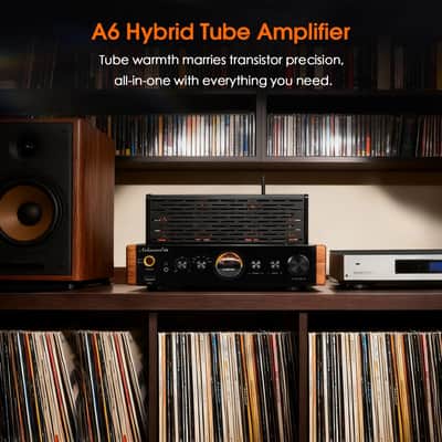 Hybrid Vacuum Tube Stereo Amplifier Class AB Bluetooth Receiver w/ USB & VU Meter image 4