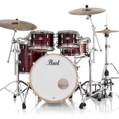Pearl Masters Maple Red Oyster Swirl Lacquer 22x16", 10x7", 12x8", 16x16" 4pc Drums Shell Pack | Standard | MM6 | Auth Dealer image 4