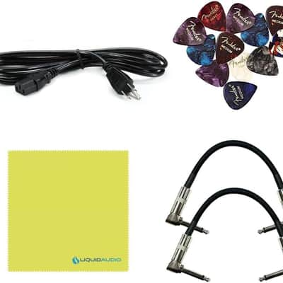 Tech 21 RBI SansAmp RBI 1U Rackmount Bass Preamp Bundle w/ 2X Strukture S6P48 Woven Right Angle Patch Cables, 12x Fender Picks and Liquid Audio Polishing Cloth image 6