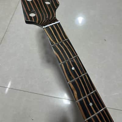 5 String Jazz Bass Style Zebra Wood Neckm 20 Frets Fingerboard image 5