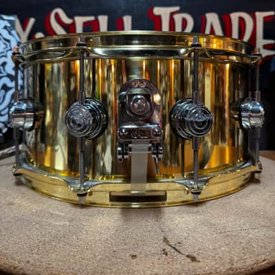 DW Collector's Series Bell Brass 6.5x14" Snare Drum 2010 - Present - Polished Brass with Chrome Hardware image 2