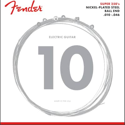 Fender Super 250 Guitar Strings - Nickel Plated Steel - Ball End - 250R Gauges .010-.046 - (6) image 1