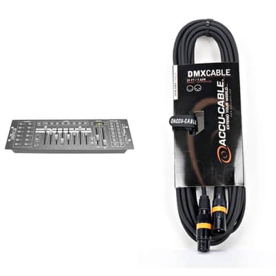 Obey40 Universal Dmx Light/Fog Machine Controller & Accu Cable 25 Foot 3 Pin True Dmx Cable Rated At 110 Ohms End To End To Ensure No Signal Drop image 1