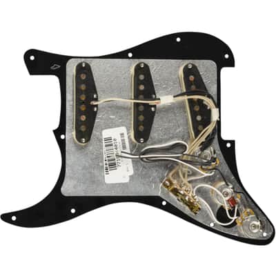 Fender Pre-Wired Strat Pickguard Original '57/'62 SSS (Black) - Single Coil Pickup for Guitars image 2