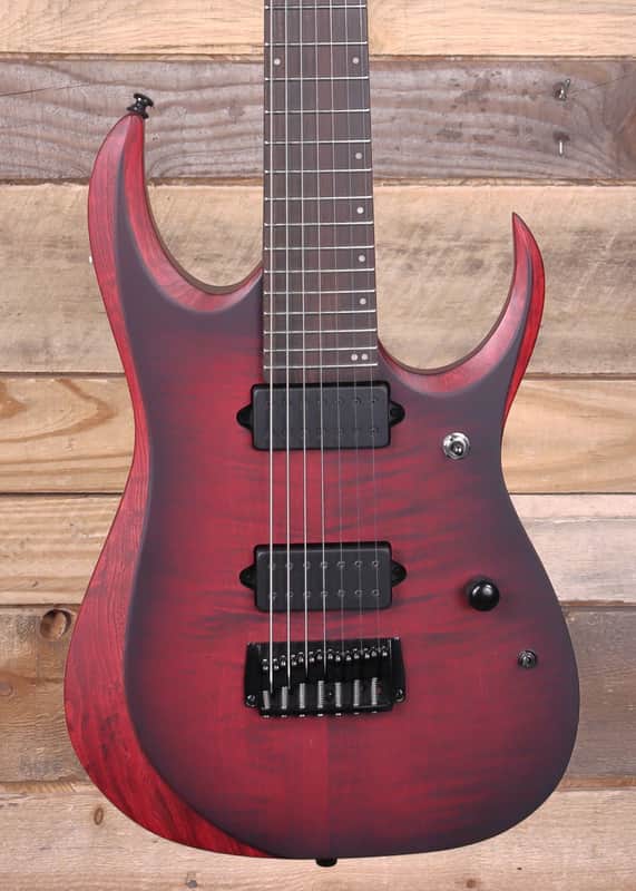 Ibanez RGD721FA 7-String Electric Guitar Stained Wine Red Burst Flat image 1