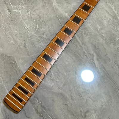 Satin 22 fret Roasted Flame Maple block inlay binding Electric Guitar Neck parts image 2