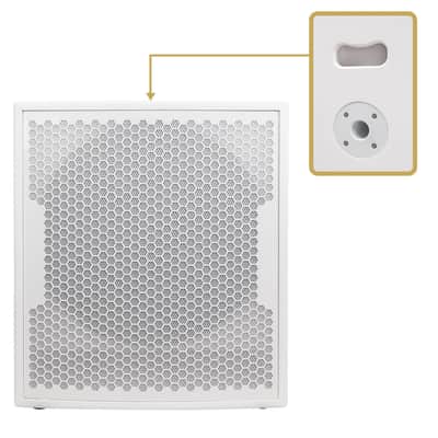 CARPO-18SWPW | 2000W 18" Powered DJ/PA Pro Audio Subwoofer with 2 Speaker Outputs, 4" Voice Coil, White image 6