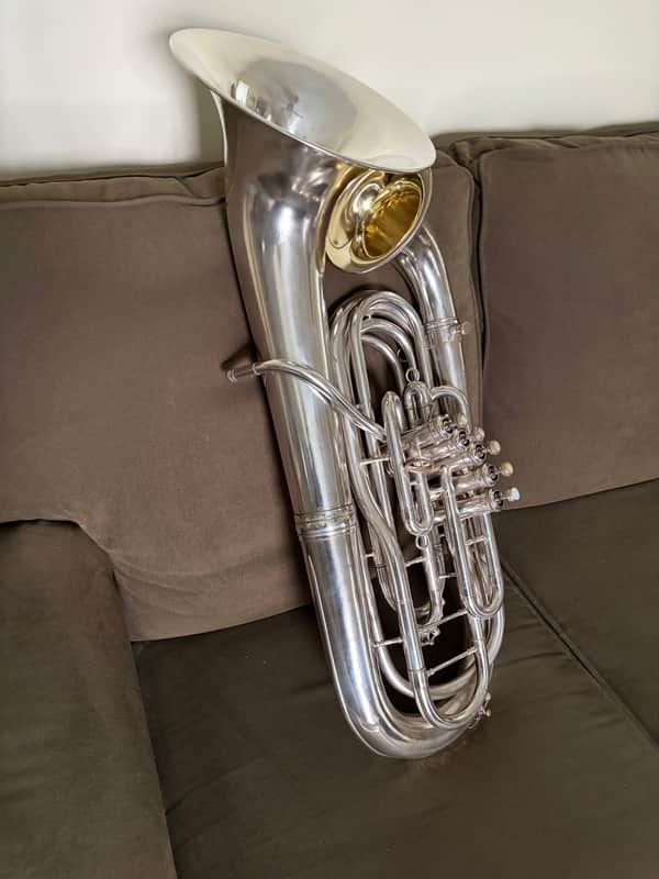 H.N. White Company “King U.S.” 5-valve double bell euphonium image 1