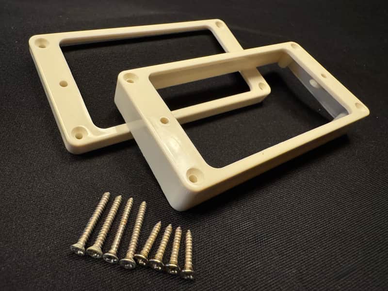 Gibson Custom Shop OEM 1959 M-69 Butyrate Humbucker Pickup Rings 1957-1960 - Vintage Bone White with Aged Screws image 1
