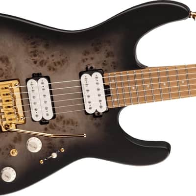 Charvel Pro-Mod DK24 HH 2PT CM Poplar Burl - Transparent Black Burst image 5