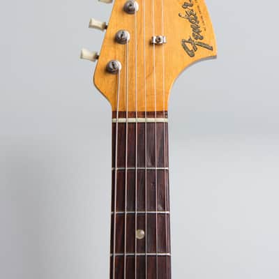 Fender  Mustang Solid Body Electric Guitar (1966), ser. #128090, original grey hard shell case. image 5