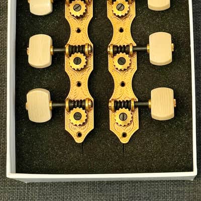 Ullsperger/Hopf Landstorfer Hauser Style Classical Guitar Tuning Machines, Vintage Tuners - Gold, Ivory image 2
