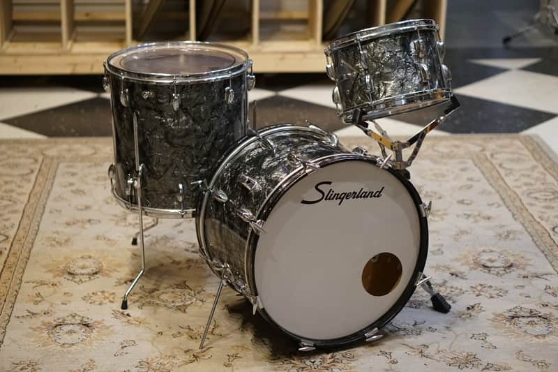 Slingerland 1958 12/16/20 Black Diamond Pearl Drum Set image 1
