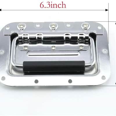2 MR DJ HR100C Spring Loaded Recesses Handle Medium Spring Loaded Recessed Heavy Duty Chrome Flight Case Speaker Cabinet Road Case Handle image 3
