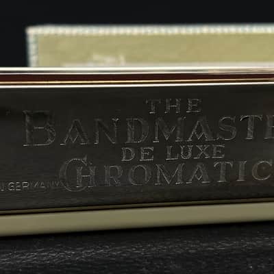 The Bandmaster Deluxe Chromatic Harmonica Vintage - Chrome w/ Box image 2