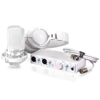 Arturia MiniFuse Recording Pack - USB Audio Interface Bundle with Condenser Microphone, Headphones, and Creative Software for Recording, Streaming, and Podcasting, White image 1