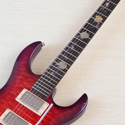 Red Custom HH Electric Guitar, Quilted Maple Top Body, Maple Neck, 24 Frets image 5