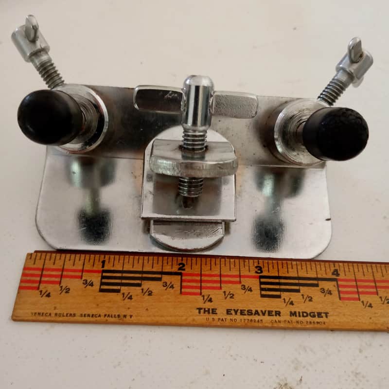 Slingerland Clamp-On Bass Drum Anchor Plate Chrome Double Spur Mounts Vintage60s image 1
