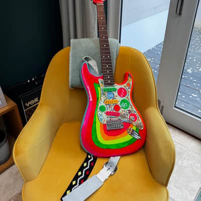 Fender Artist Series George Harrison Rocky Stratocaster 2022 - Sonic Blue / Custom Art image 1