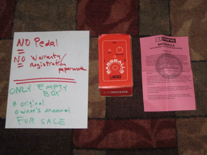 kind of lightly handled Electro-Harmonix EMPTY CARDBOARD BOX and original Owner's Manual ONLY for Nano BASSBALLS Twin Dynamic Filters for Bass (NO pedal, NO warranty / registration paperwork) 2010s image 1