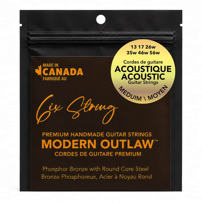 6ix String MODERN OUTLAW Phosphor Bronze Acoustic Guitar Strings Medium 13-56 - PB-1356 image 1