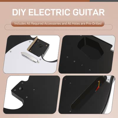 DIY Telecaster Style Electric Guitar Kits Mahogany, Black image 4