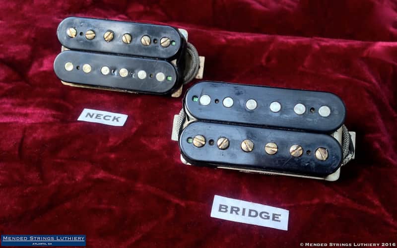 Early - Mid 1960s Gibson Patent Number Sticker Humbucker Pickups Matched Pair Non Pre T-Top 1965 image 1
