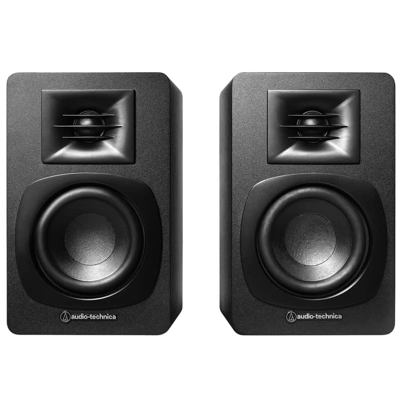 Audio-Technica AT-SP3X Powered Bookshelf Speakers (Pair, Black) - 3" image 1