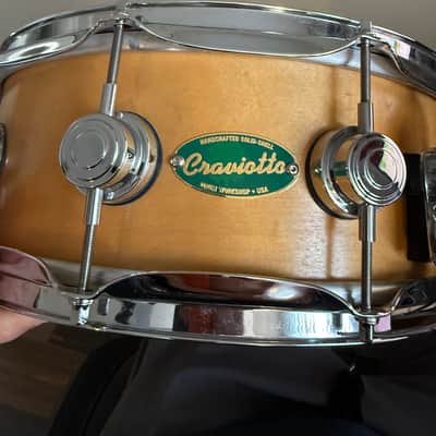 DW/Craviotto DW / Craviotto 14x5.5" Handcrafted Solid-Shell Maple Snare Drum (2003) – Green Badge Era #000803 2003 - Natural image 7