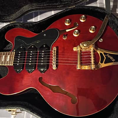 Epiphone P93 Riviera Custom, 3 P-90 Pickups, Wine Red Finish | Reverb