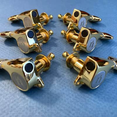 Natasha Guitars 1:18 Gold Tuner Set 3L x 3R • Removed from brand-new Natasha OM7 to replace with 1:21 Gotohs • FREE ship! image 2