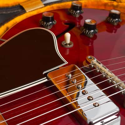 Gibson ES-330TDC Thinline Hollow Body Electric Guitar (1966), ser. #400312, original black hard shell case. image 15