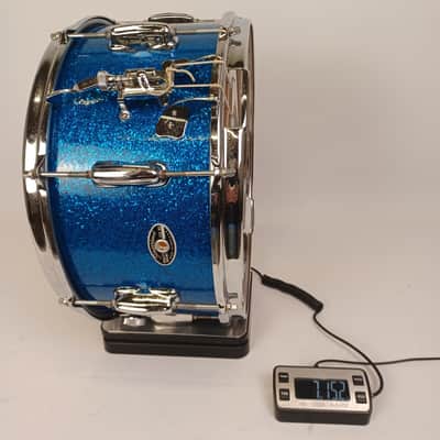 Slingerland 1972 Radio King #111 7x14"Snare Drum Blue Sparkle/Maple Vintage 70s image 17