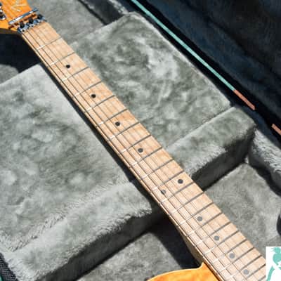 Classic 1990 Fender Japan - Custom “Order Made” Telecaster Amber Finish- Monster Quilt Top - Seymour Duncan Slash Pickups image 15