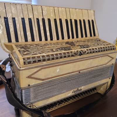 Vintage C. Firardo Italian Piano Accordion w/ Original Case Art Deco Pearloid Project image 1